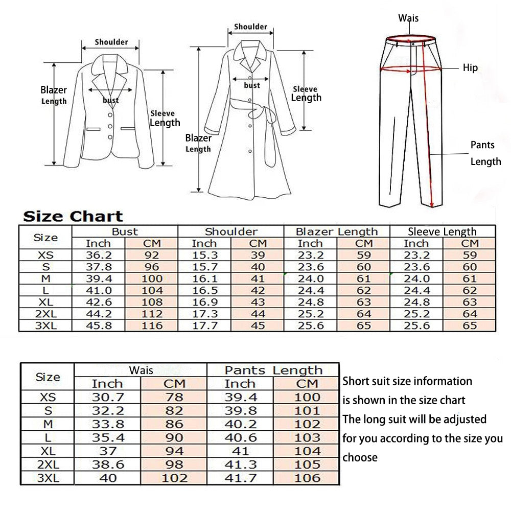 3 Pieces Single Breasted Elegant Pants Suit