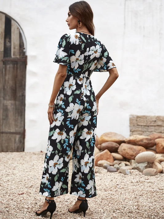 Print Loose Wide-leg  Jumpsuit