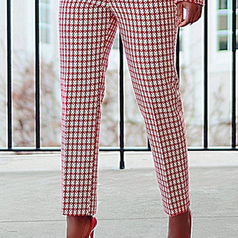 V-Neck Blazer Two Piece Suit With Pencil Pants