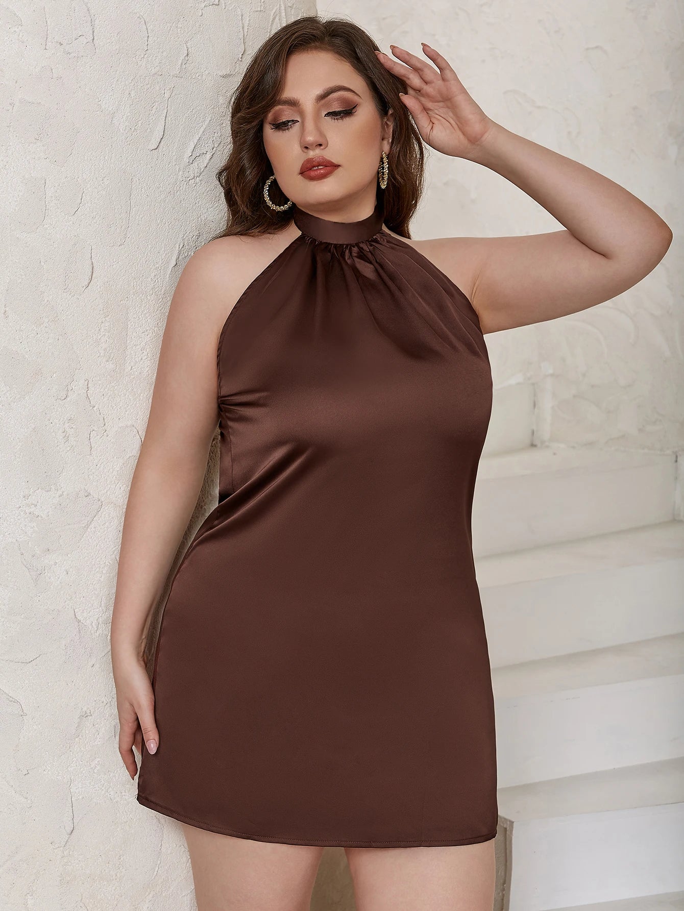 Halter Neck Midi Dress