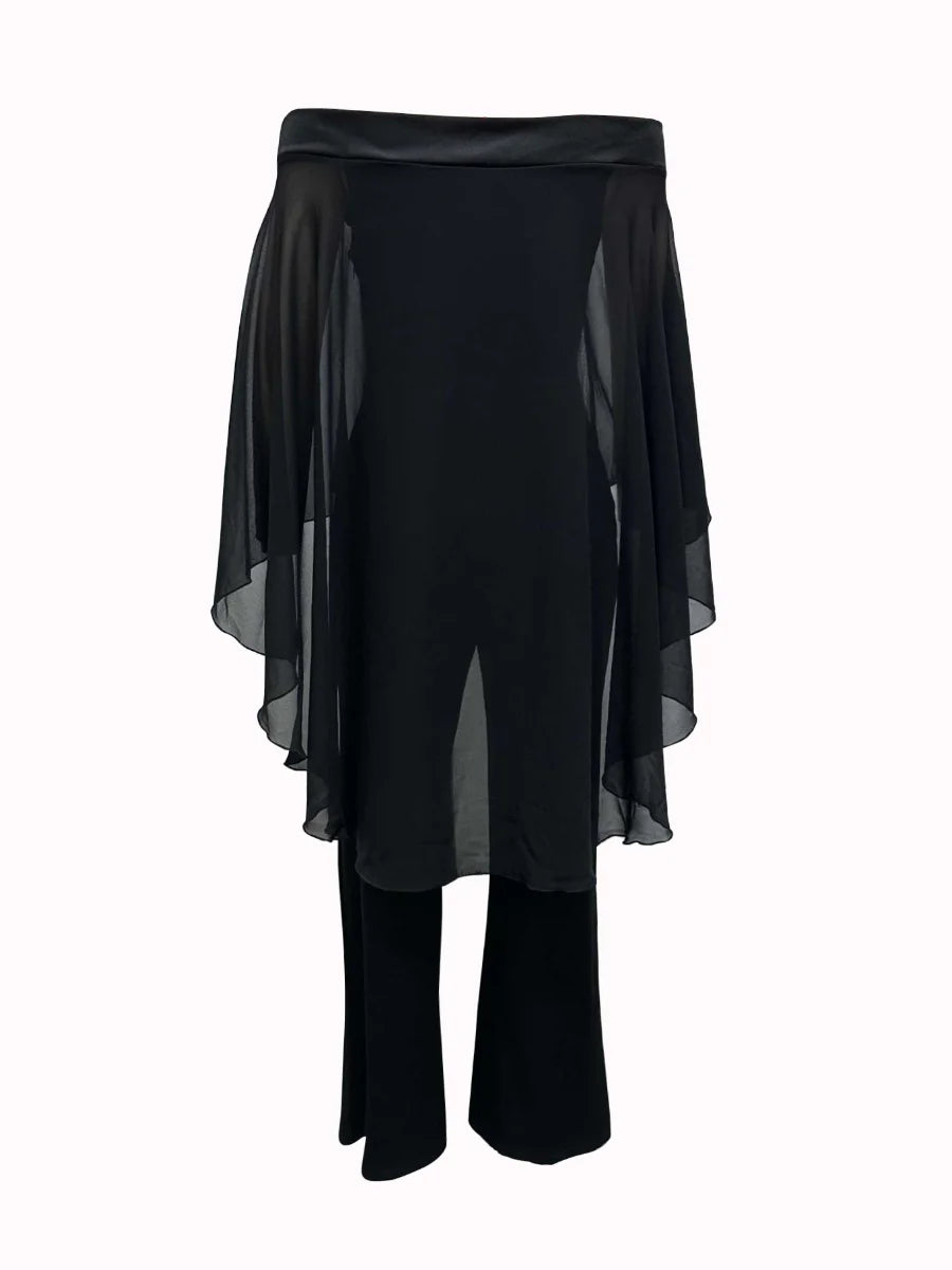 Elegant Off-Shoulder Cloak Sleeve Wideleg Jumpsuit