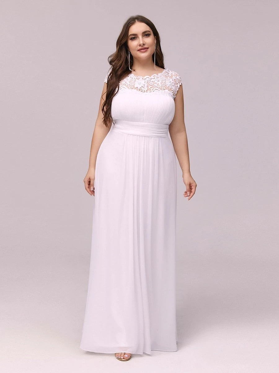 O-Neck Sleeveless Lace A-Line Floor-Length Orchid Elegant Gown