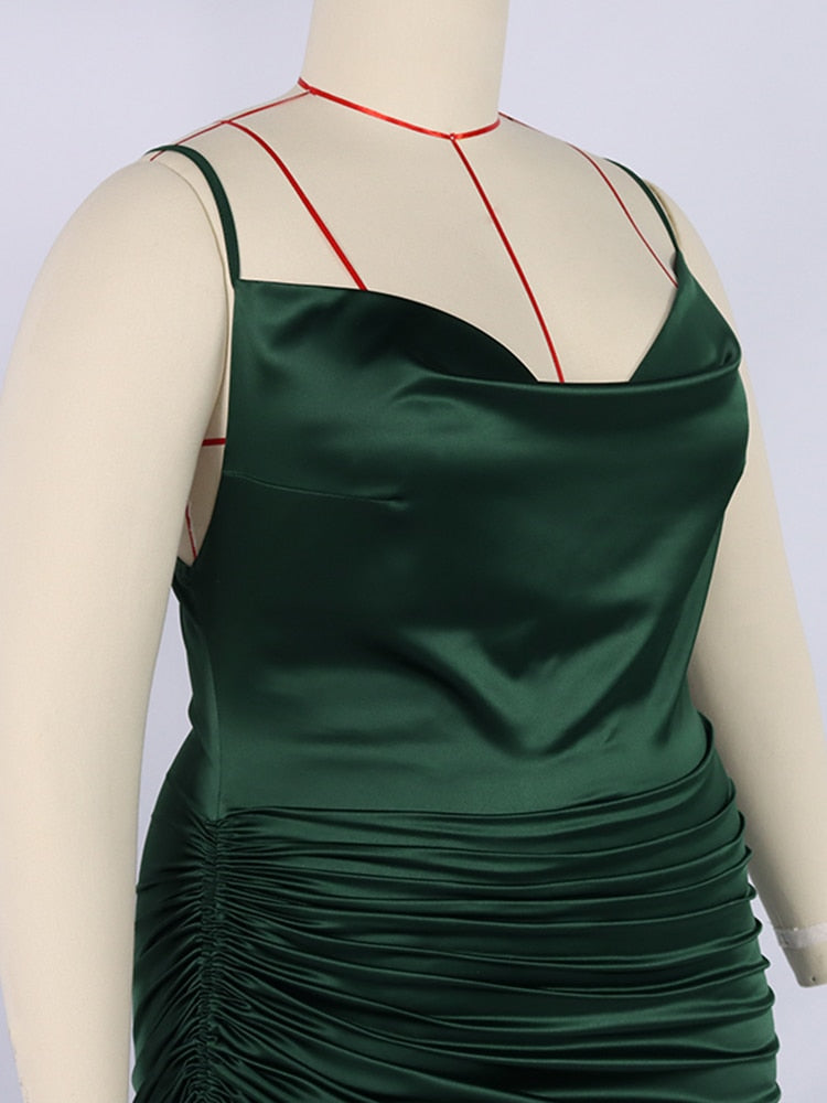 Split Camisole Fashion Fold Bodycon Dress