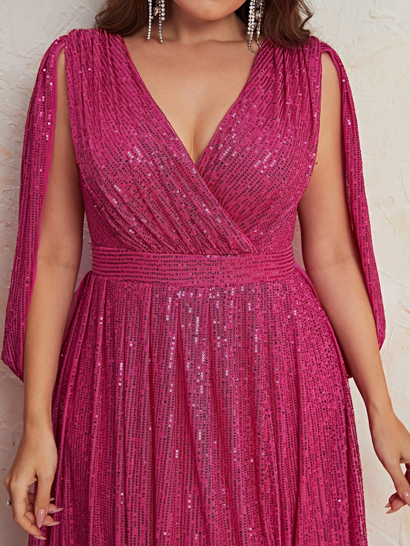 Split Sleeve Sequin Dress