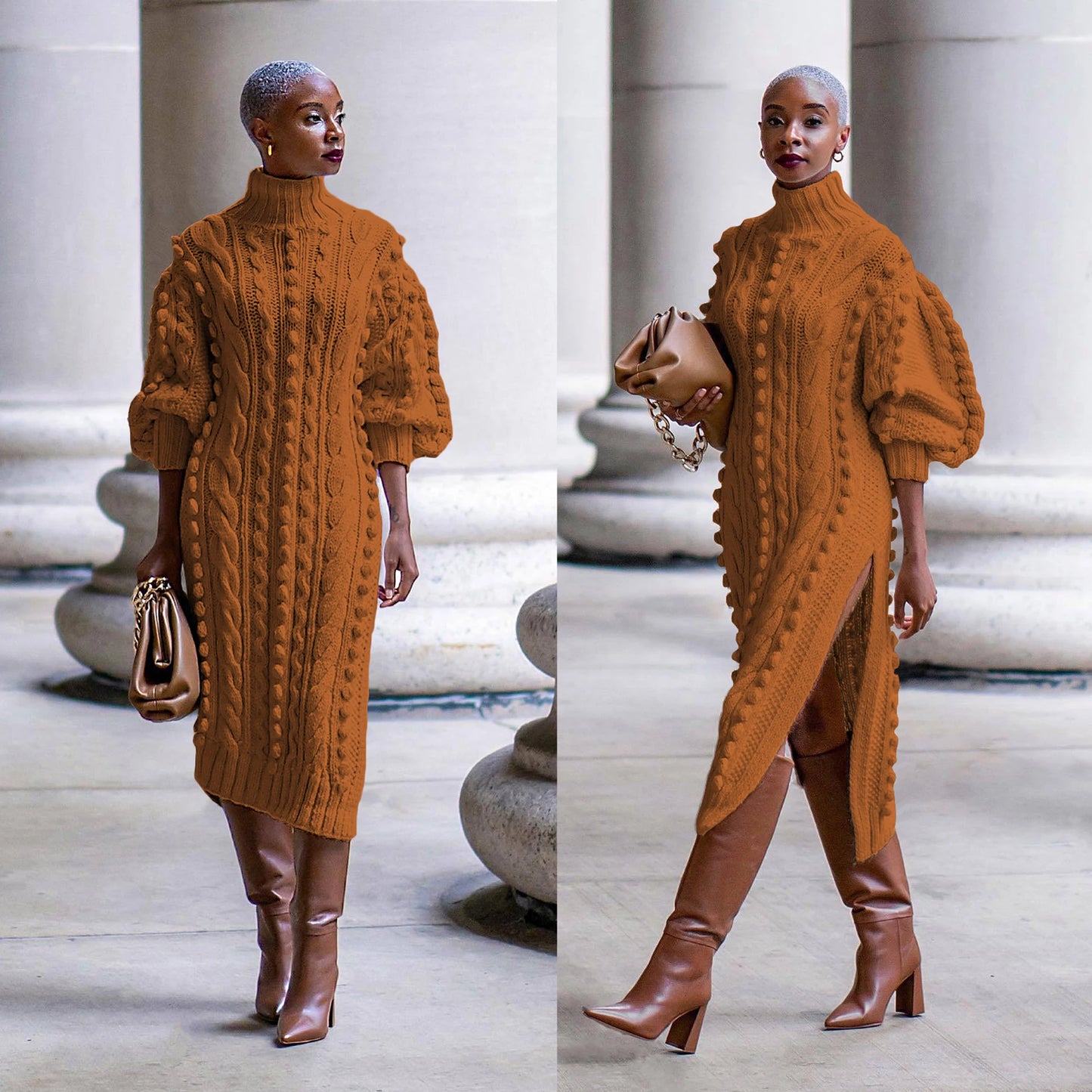 Knitted Sweater Maxi Dress