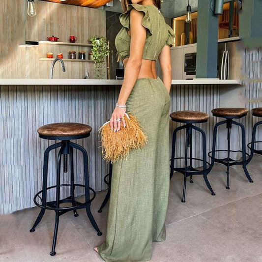 O Neck Flying Sleeve High Street Jumpsuit