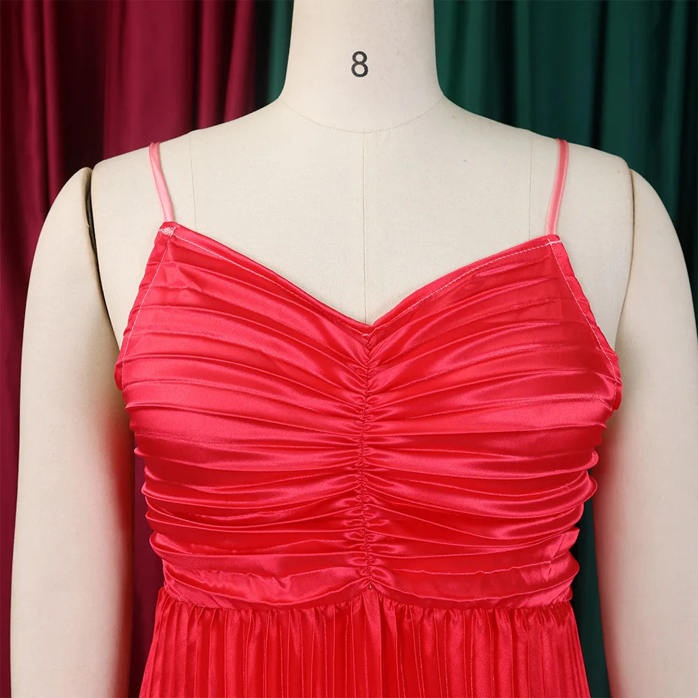 Gradient V-Neck Large Swing Dress