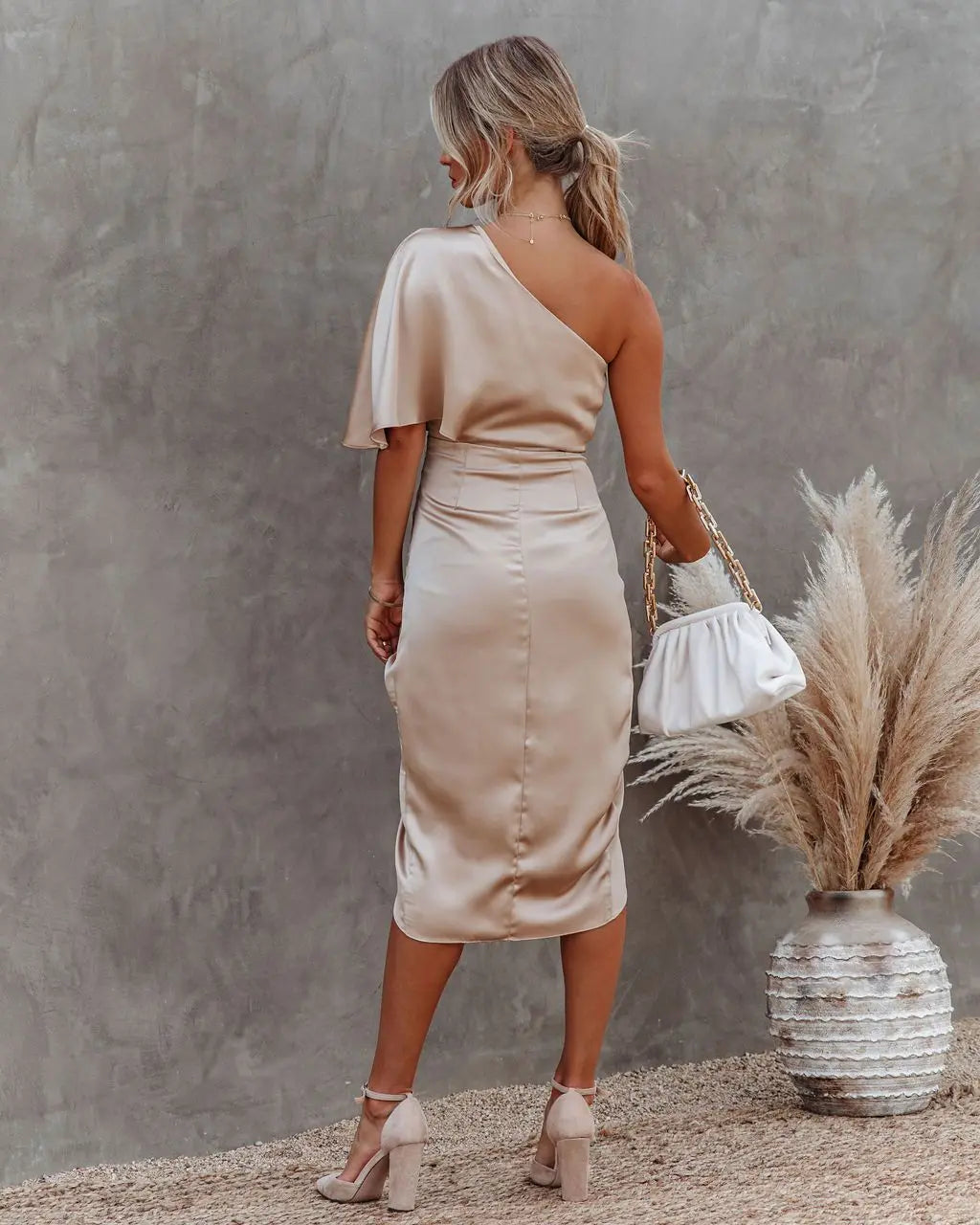 One Sleeve Irregular Skirt Dress
