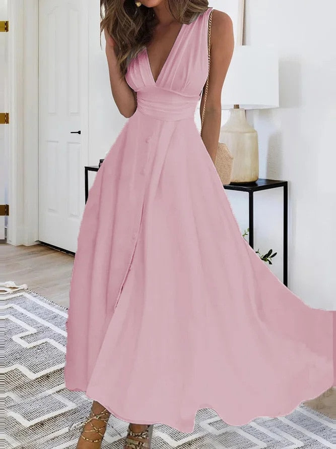 Deep-V Long Evening Formal Dress