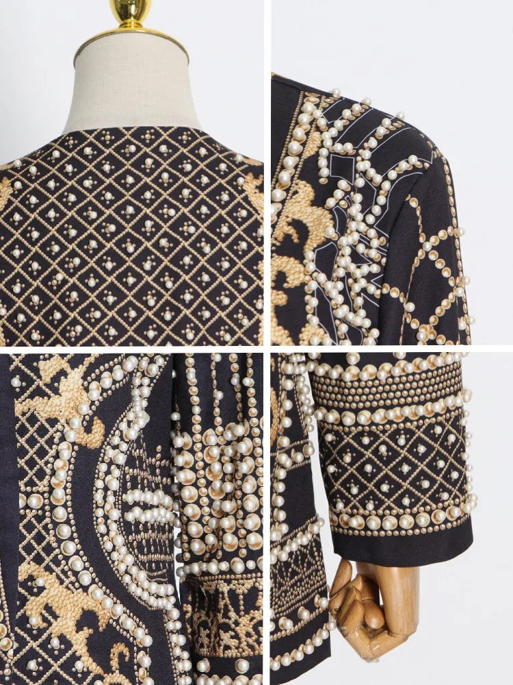 Beaded Pearl Vintage Elegant Blazer