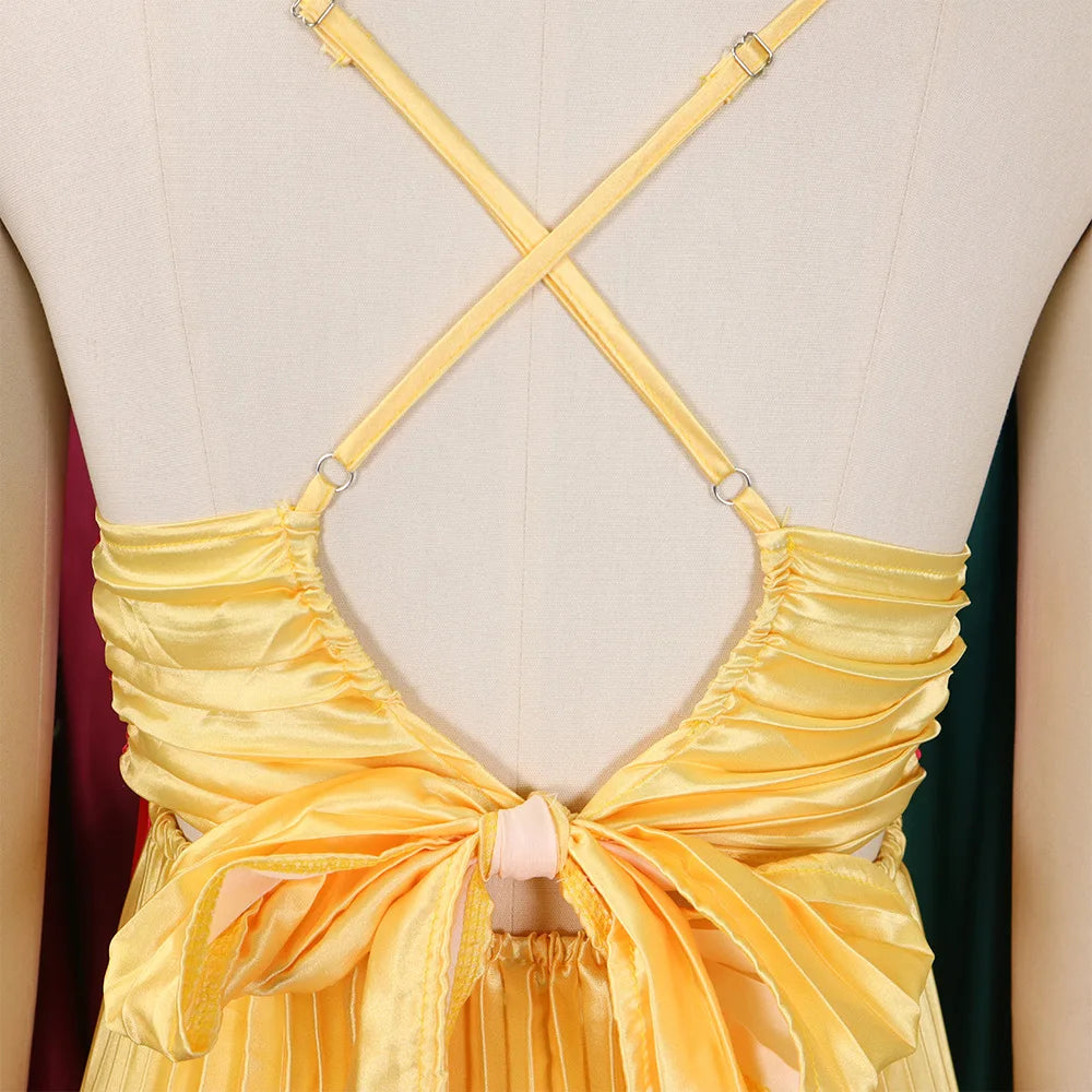 Gradient V-Neck Large Swing Dress