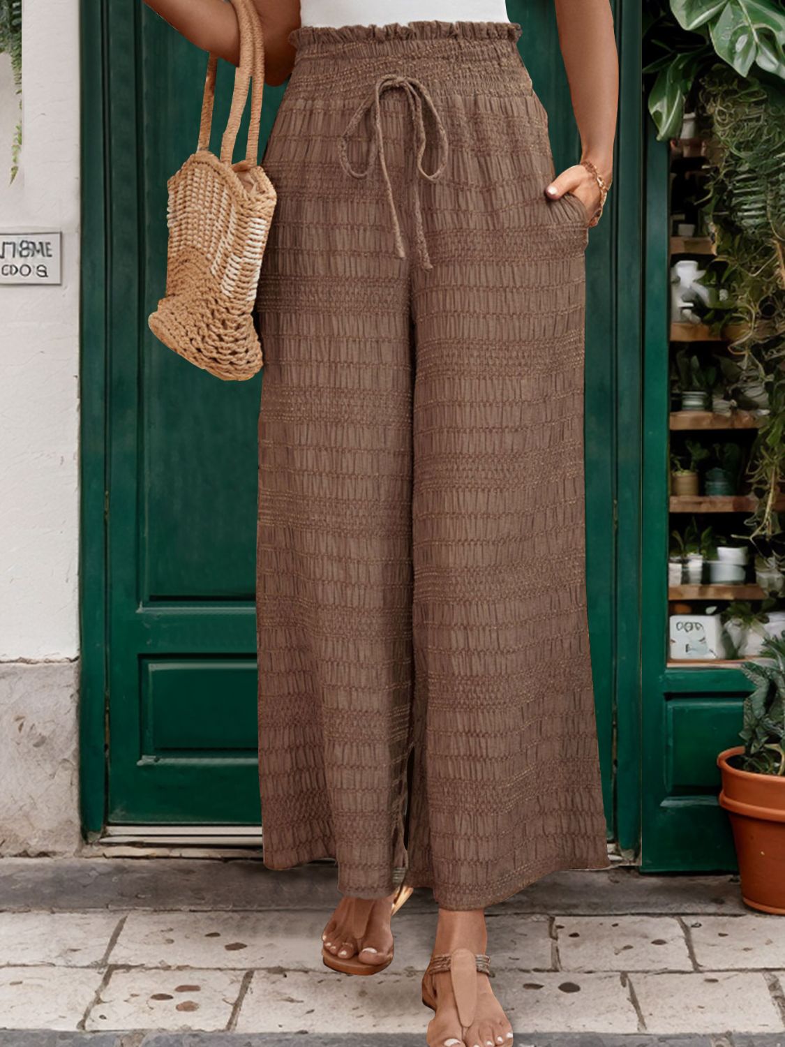 Tied Wide Leg Pants