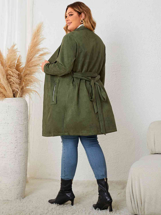 Tie Back Trench Style Coat