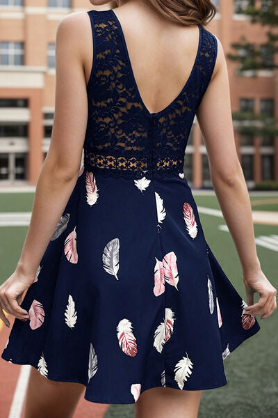 Lace Detail V-Neck Sleeveless Dress