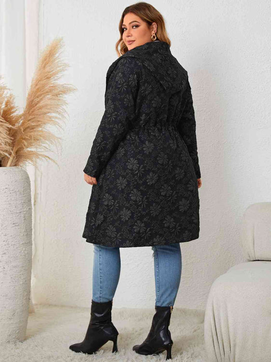 Long Sleeve Hooded Trench Style Coat