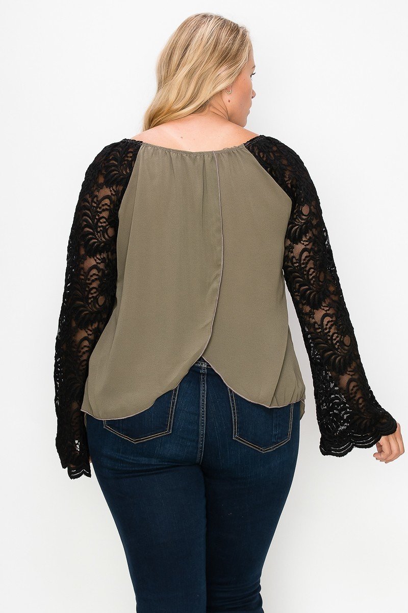 Lace Bell Sleeve Top