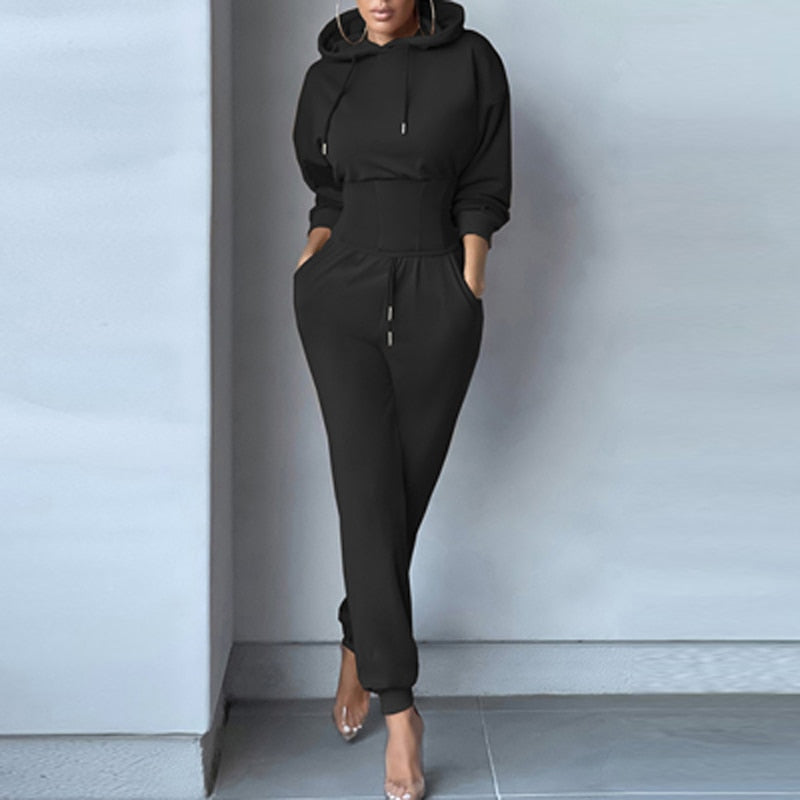 Long Sleeve Hooded Sweater And Pants Set