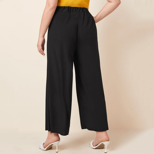 Elastic Waist Wide Leg Pants