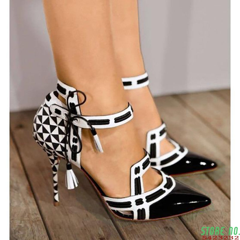 Stiletto Pointed Toe Ankle Strap High Heels