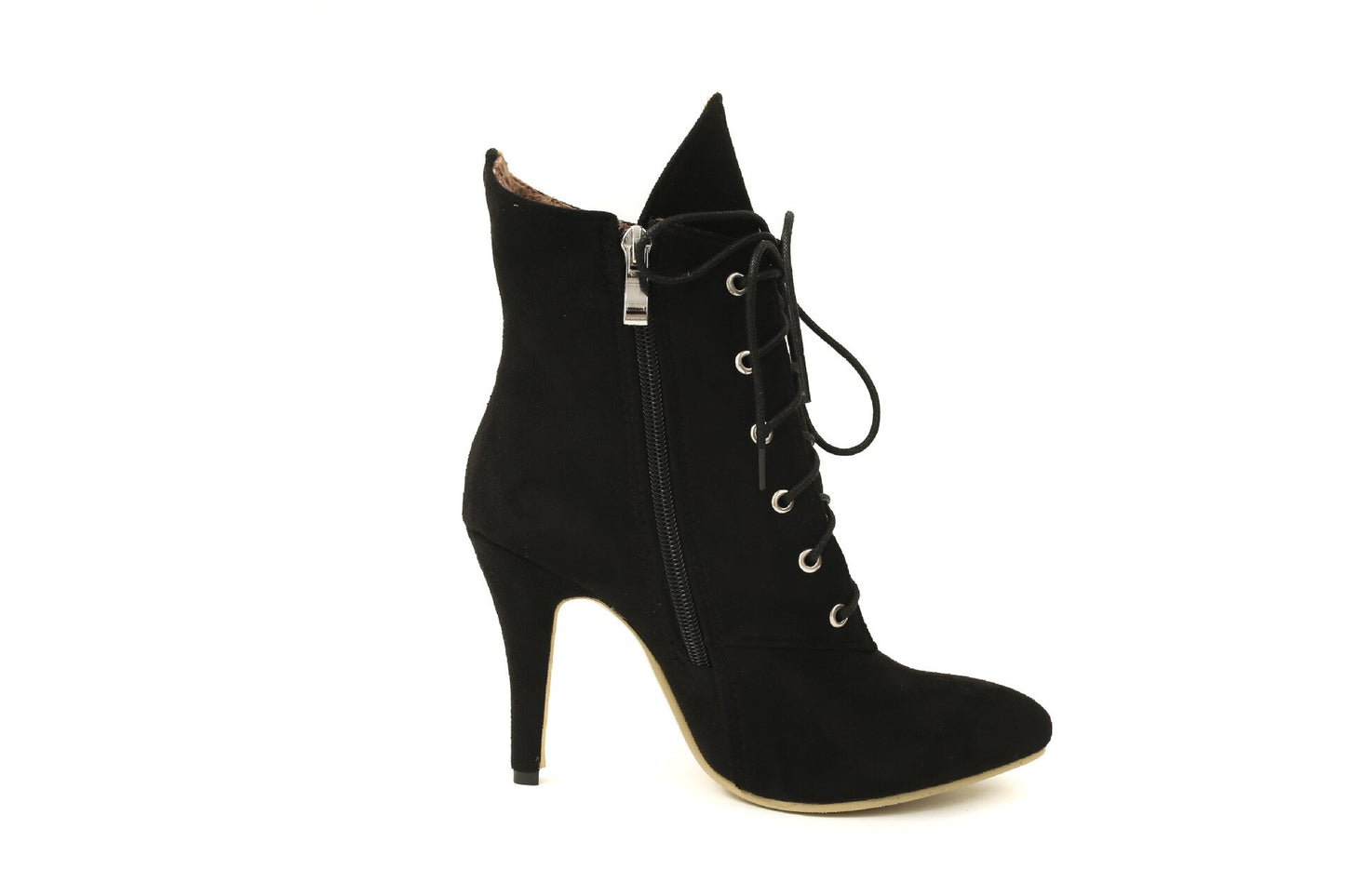 High Heel Fashion Pointed Toe Lace Up Ankle Boots