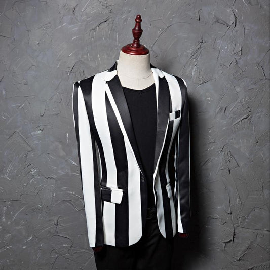 Zebra Prit Vertical Striped Blazer