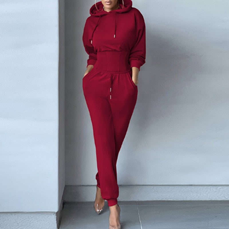 Long Sleeve Hooded Sweater And Pants Set