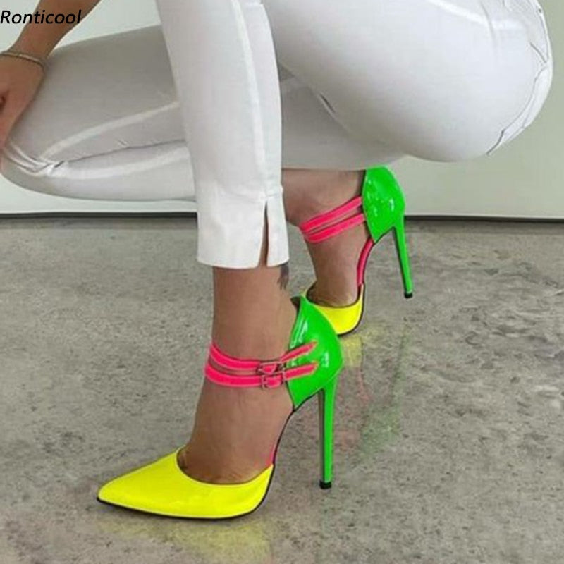 Custom-made Shiny Stiletto Heel Pointed Toe Shoes