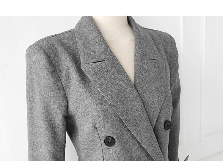 Double-Breasted Button Blazer With Blazer