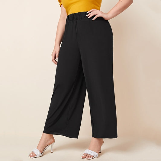 Elastic Waist Wide Leg Pants