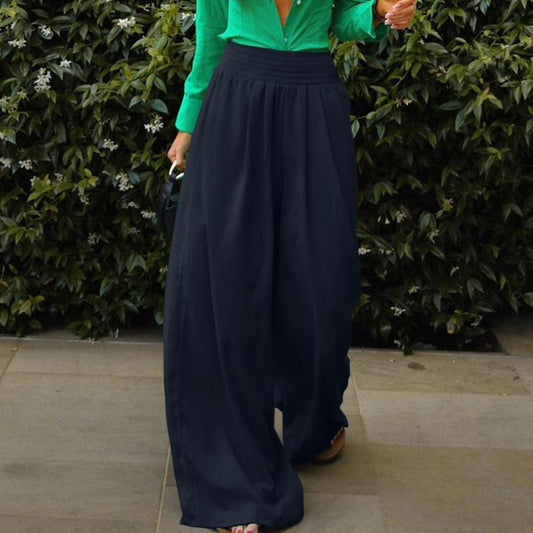 Elegant Oversized Casual Elastic Waist Wide Leg Palazzo Pants