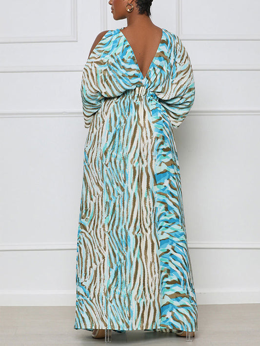 Off Shoulder Maxi High Slit Dress