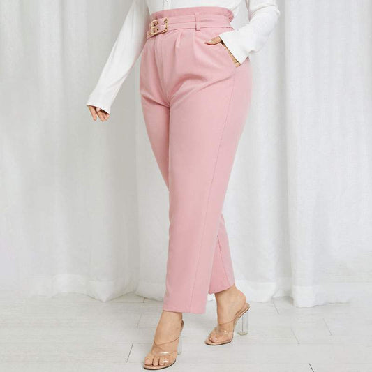 Belted With Pockets Casual Trousers