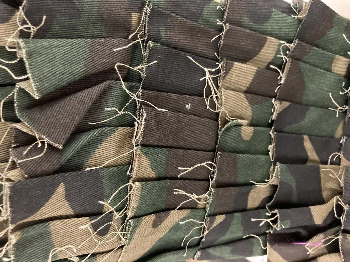 Camouflage Cascading Ruffles Flare Sleeve Button Up Jacket
