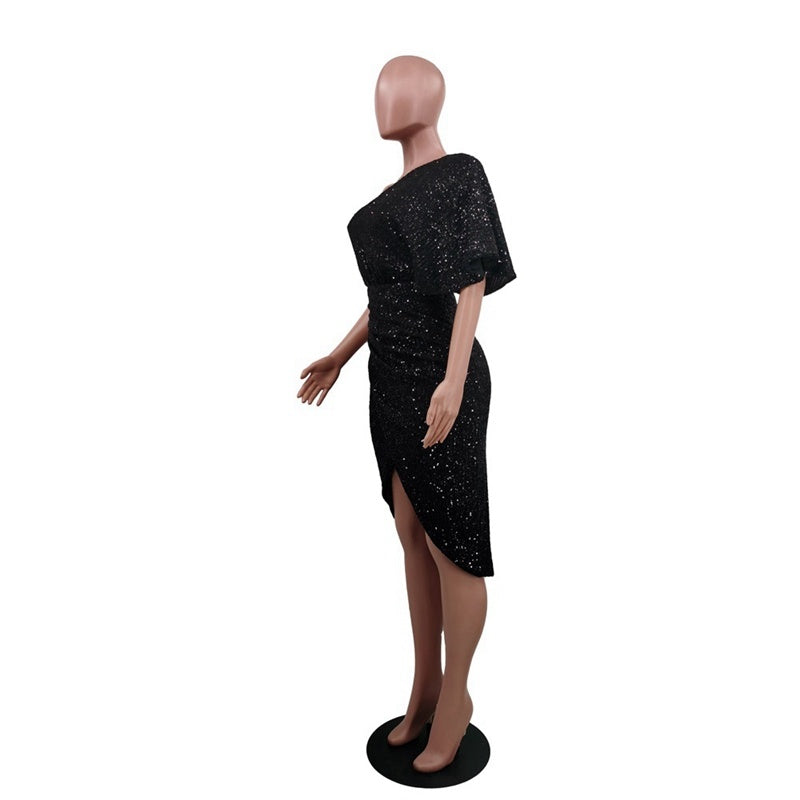 One Shoulder Sequin Dress