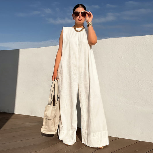 Tank Sleeve Wide Leg Jumpsuits