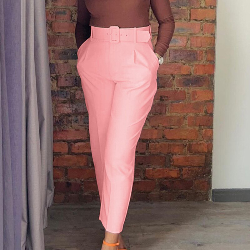 High Waist Casual Suit Pants