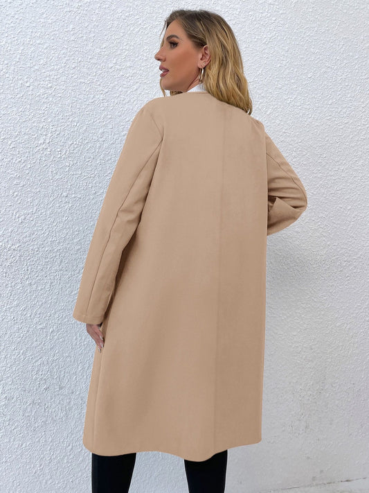 Midi Long Sleeve Turn-down Collar Coat