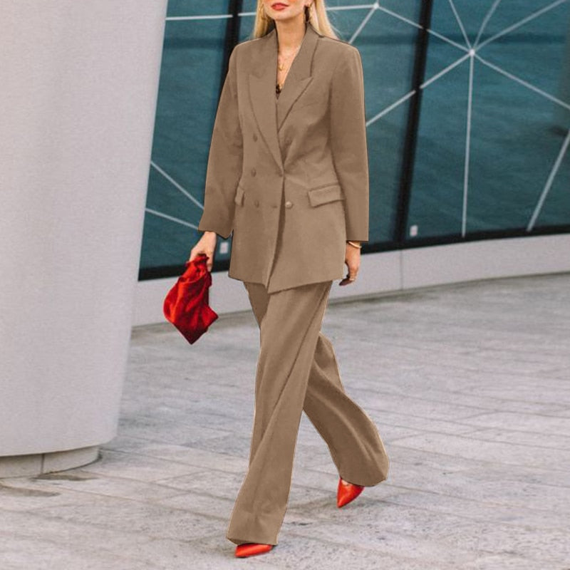 Blazer & Wide Leg Pant Suit