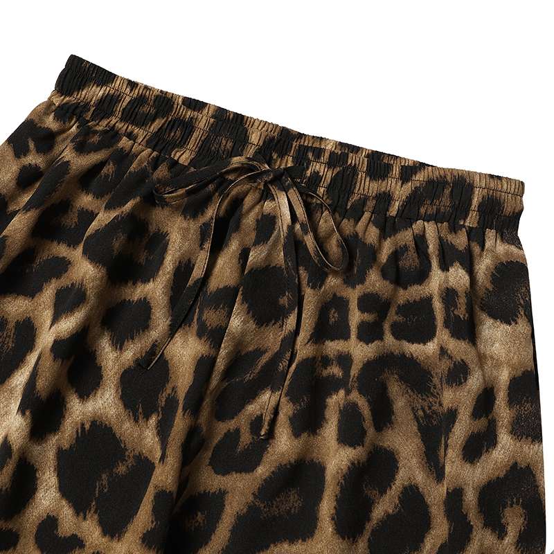 Leopard Print Wide Leg Pant & Loose Top Two Piece Set