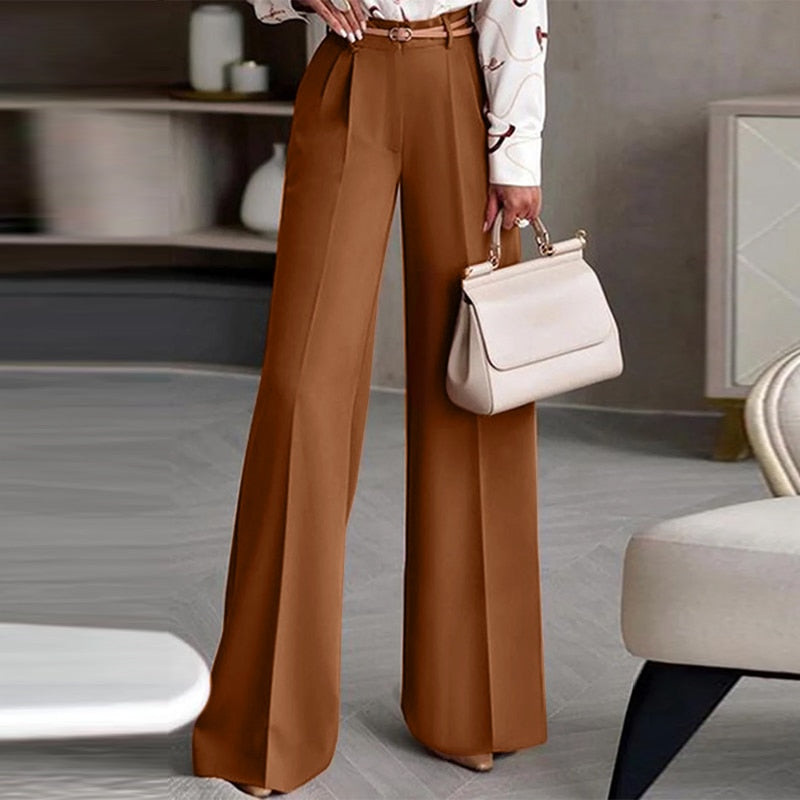 High Waist Wide Leg Palazzo Trousers