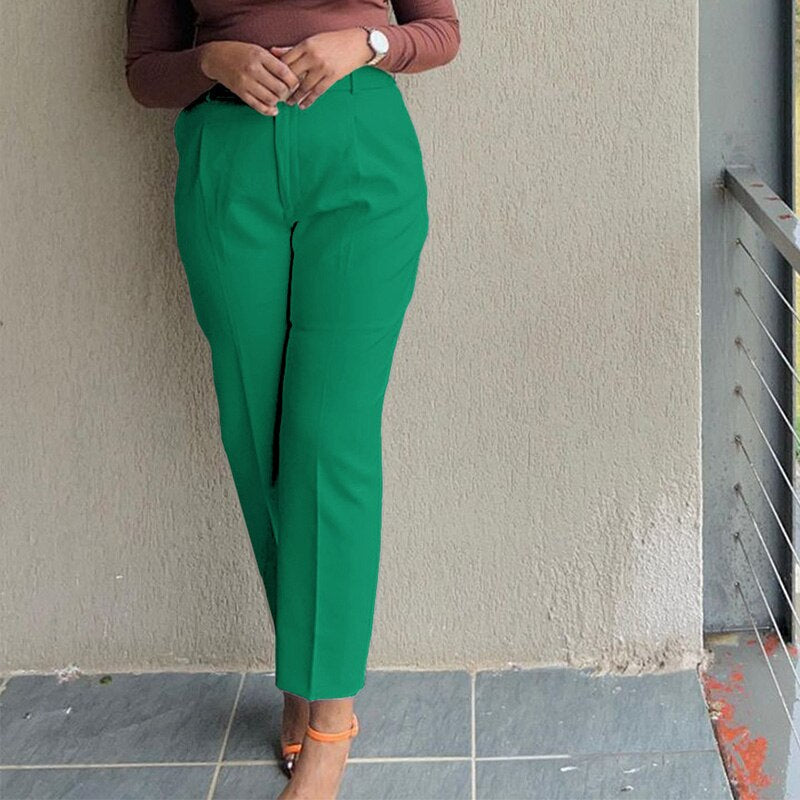 High Waist Casual Suit Pants