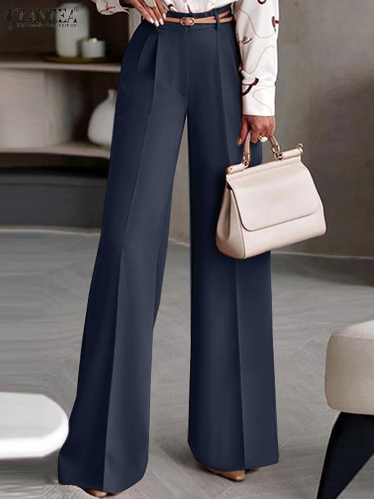 High Waist Wide Leg Palazzo Trousers