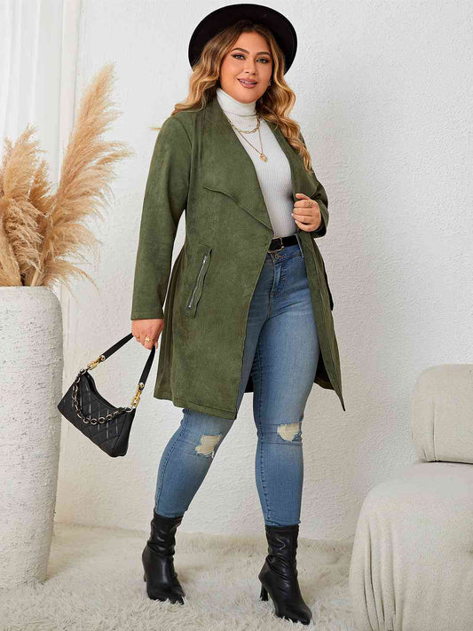 Tie Back Trench Style Coat