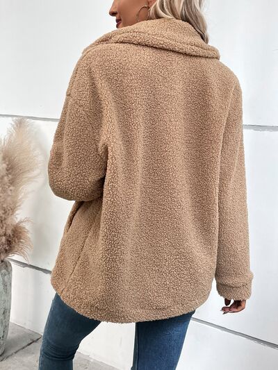 Double-Breasted Lapel Collar Long Sleeve Coat
