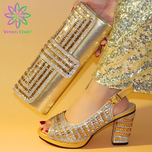 Fashion Italian Shoes With Matching Clutch Bag Set