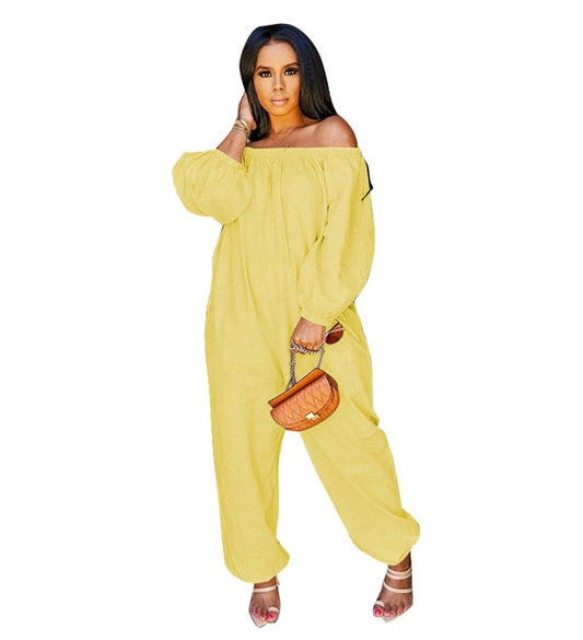 Long Sleeve Casual Strapless Jumpsuit