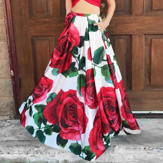 Bohemian Floral Printed High Waist Maxi Skirts