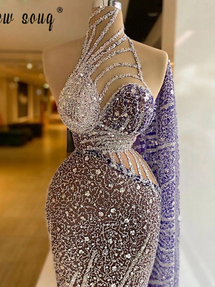 Purple Illusion Mermaid Evening Gown