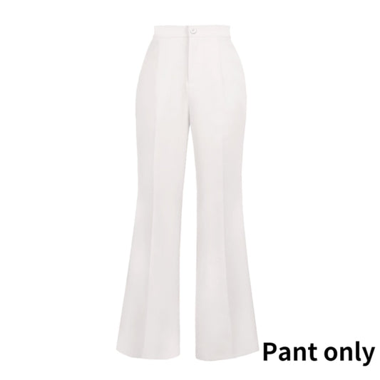 High Elastic Waist Wide Leg Casual Office Wear Pants