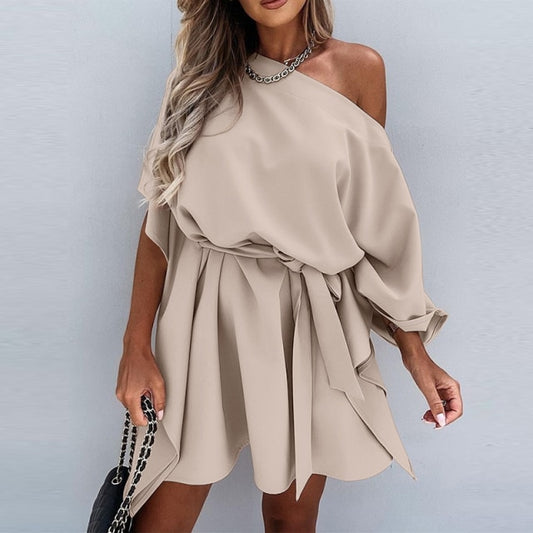 Bandage Waisted Off Shoulder Mini Dress